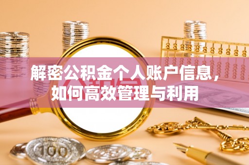 岳阳解密公积金个人账户信息，如何高效管理与利用